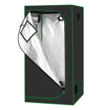 Reflecterende indoor kweekkas van BukkitBow met stalen frame en observatievenster voor optimale plantverzorging.