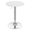 Ronde BukkitBow bartafel van MDF en metaal, hoogte verstelbaar en draaibaar, in wit of zwart, diameter 52 cm.
