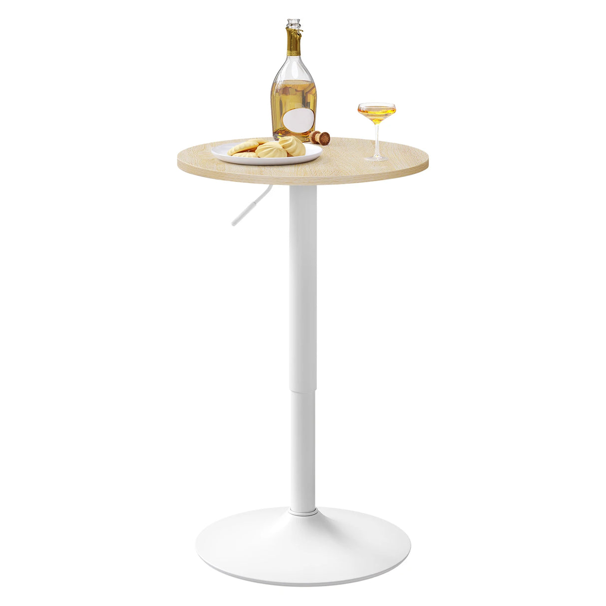 Ronde metalen bartafel van BukkitBow met verstelbare hoogte, geschikt als bistrotafel voor moderne eethoeken.