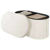 BukkitBow ronde compacte opbergpoef en zitkist met deskel, vouwbare voetenbank met opbergruimte, 38x38x36 cm.