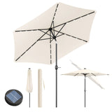 BukkitBow - Ronde Parasol 300cm met Solar LED-Verlichting en Beschermhoes