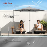 BukkitBow - Ronde Parasol 300cm met Solar LED-Verlichting en Beschermhoes