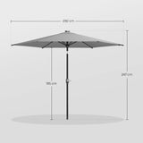 BukkitBow - Ronde Parasol 300cm met Solar LED-Verlichting en Beschermhoes