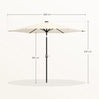 Ronde BukkitBow parasol 300cm met solar LED-verlichting en beschermhoes, ideaal voor buitenoppervlakken.