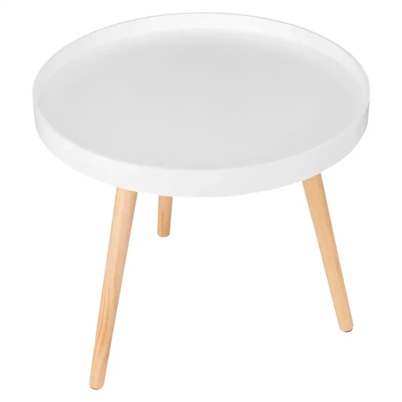 BukkitBow ronde salontafel met stabiele driehoekstructuur, verhoogde rand en 50cm doorsnede, bijzettafel in modern design
