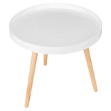 BukkitBow ronde salontafel met stabiele driehoekstructuur, verhoogde rand en 50cm doorsnede, bijzettafel in modern design
