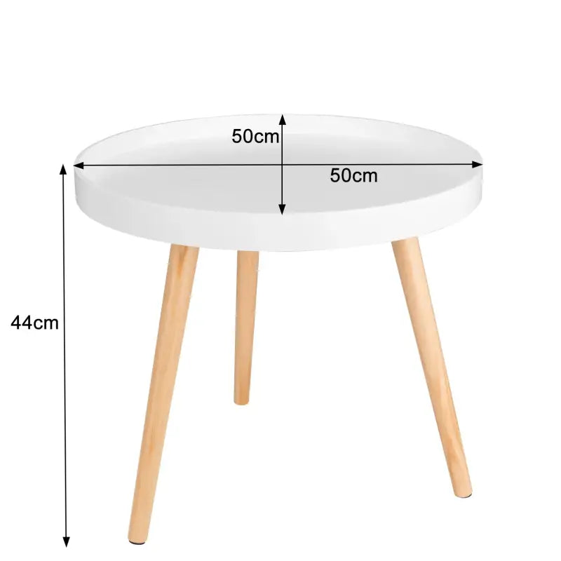 Ronde bijzettafel van BukkitBow met stabiele driehoekstructuur, verhoogde rand en 50 cm diameter, modern en stijlvol design