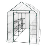 Ruime BukkitBow tuinkas met UV-bestendige folie, rits en stalen frame voor bescherming en gemakkelijke toegang.