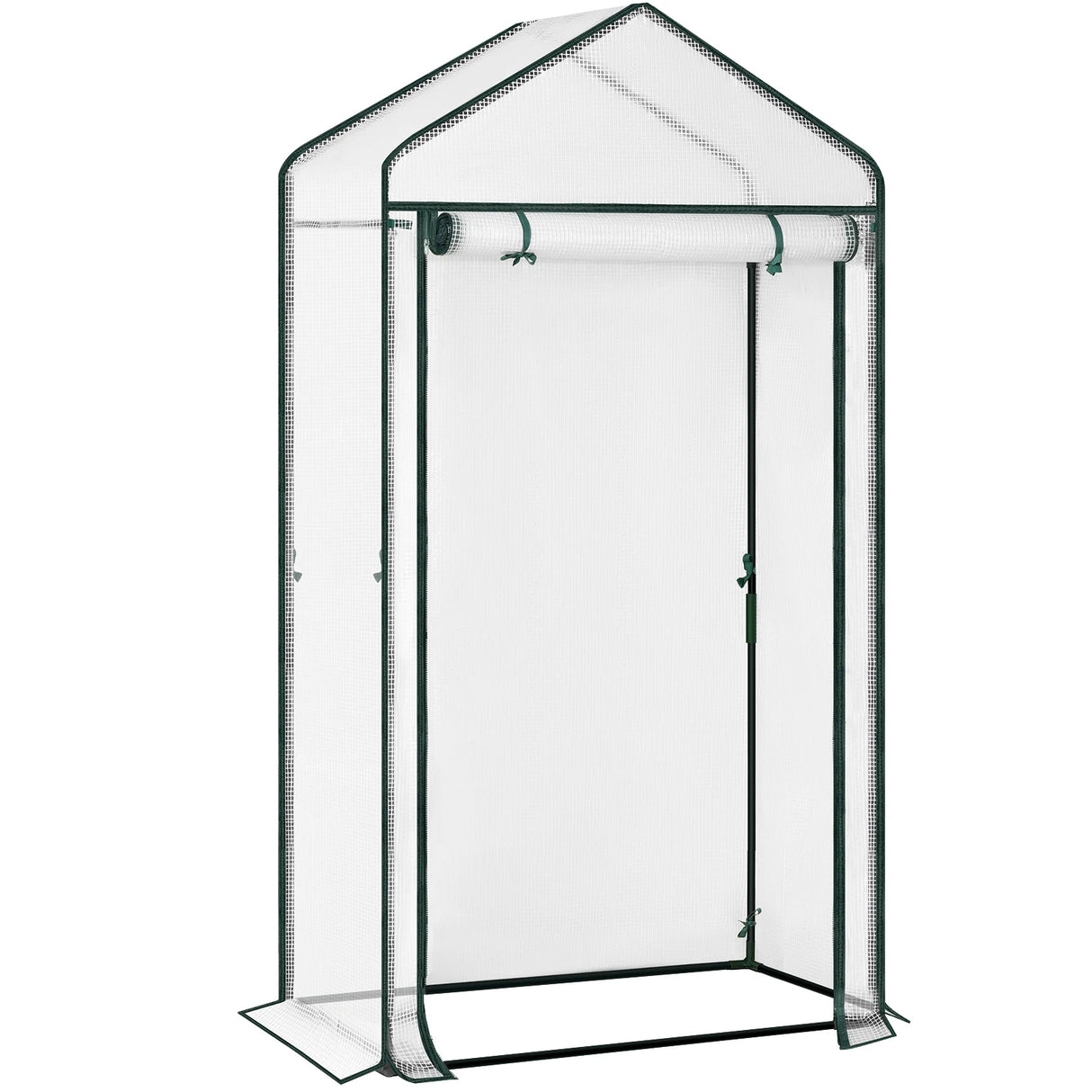 Ruime BukkitBow tomatenkas en plantenkas, 150 cm breed, met transparante folie en stevige frame voor tuinplanten.