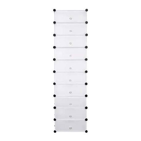 BukkitBow schoenenrek met 10 compartimenten, stevig ontwerp, multifunctioneel opbergkast, afmetingen 48x173x36cm, voor schoenen.