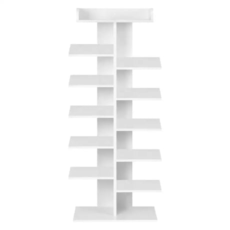 BukkitBow schoenenrek met 12 vakken, robuust en stabiel, inclusief accessoires plankje, afmetingen 49,5x30x113,5 cm