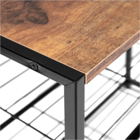 BukkitBow schoenenrek met plank, stevig en stabiel, multifunctioneel, geschikt als decoratie tafel, afmetingen 63x30x63 cm.