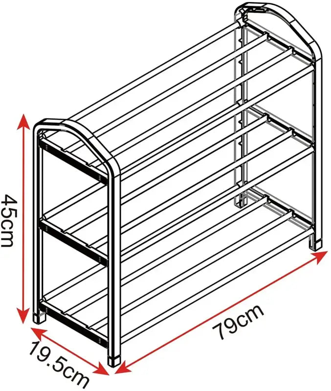 Lichtgewicht en stevig schoenenrek organizer van BukkitBow, ruimtebesparend, afmeting 79x19,5x45cm, geschikt voor schoenenopslag.