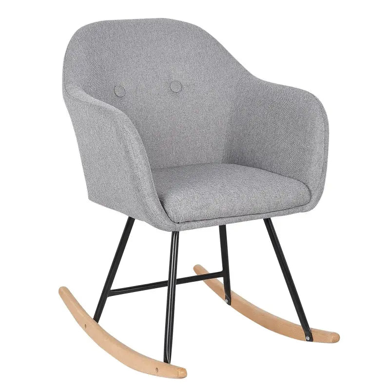 BukkitBow schommelstoel met linnen of fluwelen zitting, comfortabele fauteuil met afmetingen 80cm hoog en 40x40cm zitvlak.