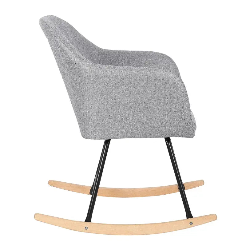 BukkitBow schommelstoel met linnen of fluwelen zitting, comfortabele fauteuil met afmetingen 80cm hoog en 40x40cm zitvlak.