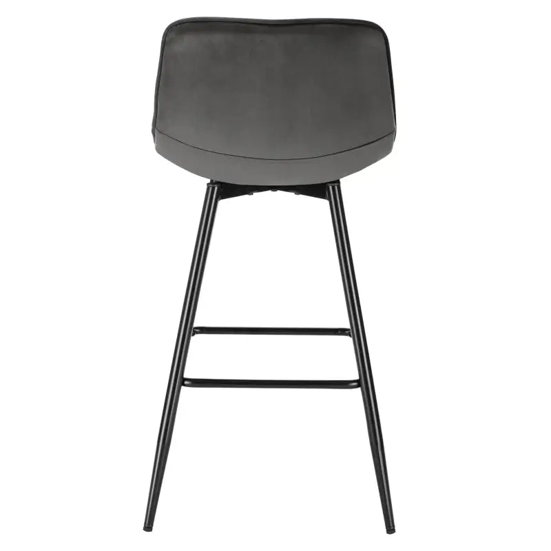 BukkitBow barkrukken met fluwelen zitting en metalen onderstel, ergonomisch en comfortabel, zithoogte 64,5 cm.