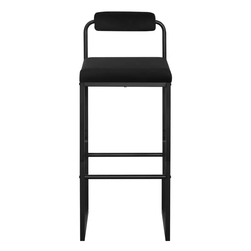 BukkitBow barkrukken met fluwelen bekleding, stalen frame, ergonomisch ontwerp, voetsteun en zithoogte van 75cm.