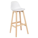 BukkitBow barkruk set met massief houten en kunststof zit, kunstleren bekleding, zithoogte 75 cm, moderne design.