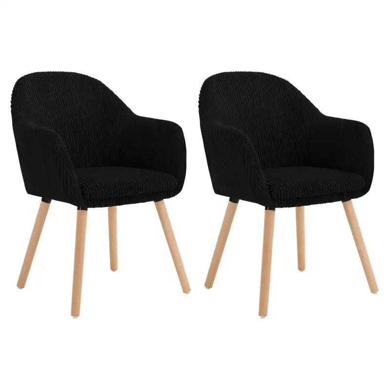 BukkitBow set eetkamerstoelen met comfortabele corduroy bekleding, robuust en stabiel met aanpasbaar ontwerp en zithoogte van 49 cm.