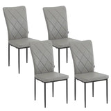 BukkitBow set lederen en fluwelen eetkamerstoelen met metalen frame, zithoogte 46 cm, geschikt voor diverse interieurstijlen.