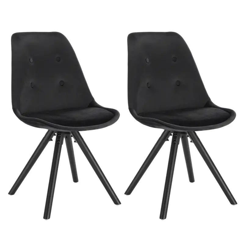 Set van BukkitBow eetkamerstoelen met fluwelen bekleding, ergonomisch zitcomfort en eenvoudige montage, zithoogte 46 cm.