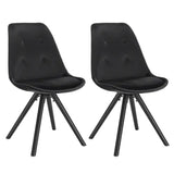 BukkitBow set eetkamerstoelen van stof en fluweel, ergonomisch zitcomfort, eenvoudig te monteren en zithoogte 46 cm.