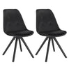 BukkitBow set eetkamerstoelen van stof en fluweel, ergonomisch zitcomfort, eenvoudig te monteren en zithoogte 46 cm.