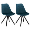 BukkitBow set van 4 stijlvolle stoffen fluwelen eetkamerstoelen met ergonomisch zitcomfort en eenvoudige montage, zithoogte 46 cm.