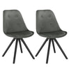 Set van 2 stijlvolle BukkitBow eetkamerstoelen met fluwelen bekleding, ergonomisch zitcomfort en eenvoudige montage.