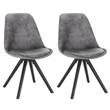 BukkitBow set van 4 stoffen fluwelen eetkamerstoelen met ergonomisch zitcomfort en eenvoudig montage, zithoogte 46 cm.