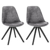 BukkitBow set van 4 stoffen fluwelen eetkamerstoelen met ergonomisch zitcomfort en eenvoudig montage, zithoogte 46 cm.