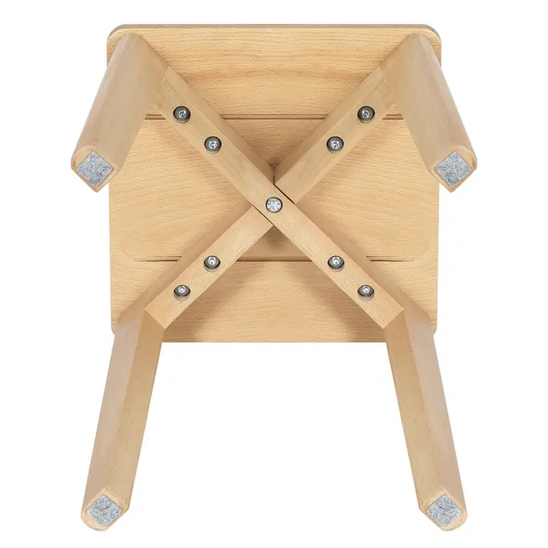 BukkitBow set houten krukken van natuurlijk beukenhout, stapelbaar, vochtbestendig en met een zithoogte van 44,5 cm.