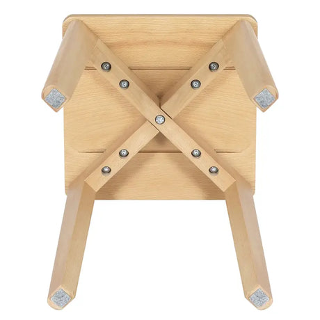 BukkitBow set houten krukken van natuurlijk beukenhout, stapelbaar, vochtbestendig en met een zithoogte van 44,5 cm.