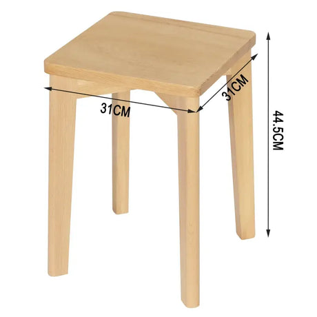 Natuurlijk beukenhouten set van BukkitBow, stapelbare vochtbestendige krukken met een zithoogte van 44,5 cm.