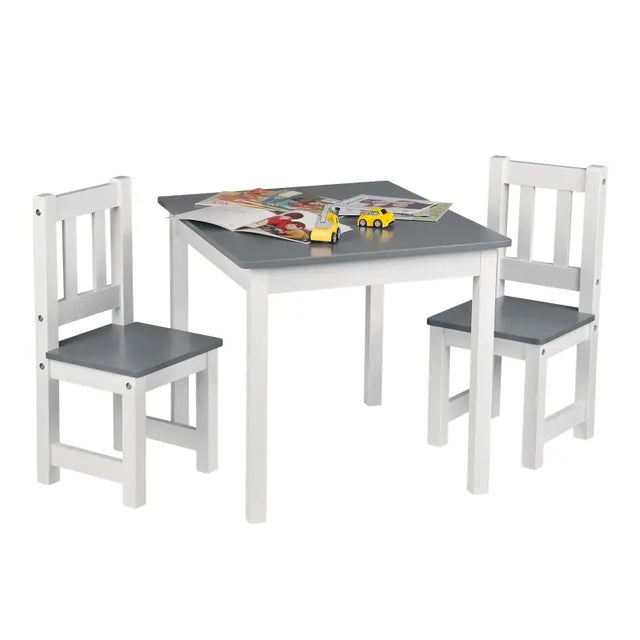 BukkitBow kindertafel met stoelen, compact en veilig ontwerp, tafelmaat 60x50x48cm, geschikt voor kinderen, houten afwerking