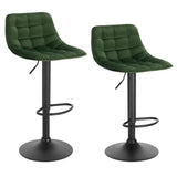 Set van 2 BukkitBow barkrukken met fluwelen zitting en metalen frame, ergonomisch ontwerp, hoogte 59-81cm.