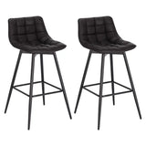Set van 2 BukkitBow barkrukken met kunstleer of fluweel, 88 cm hoog, duurzame metalen frame, moderne zitoplossing voor keukens