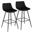 Set van 2 BukkitBow barkrukken met kunstleer of fluweel, 88 cm hoog, duurzame metalen frame, moderne design voor eetkamer of bar