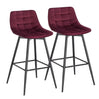 Set van 2 BukkitBow barkrukken, kunstleer of fluweel, 88 cm hoog met duurzaam metalen frame, geschikt voor bar of keuken.