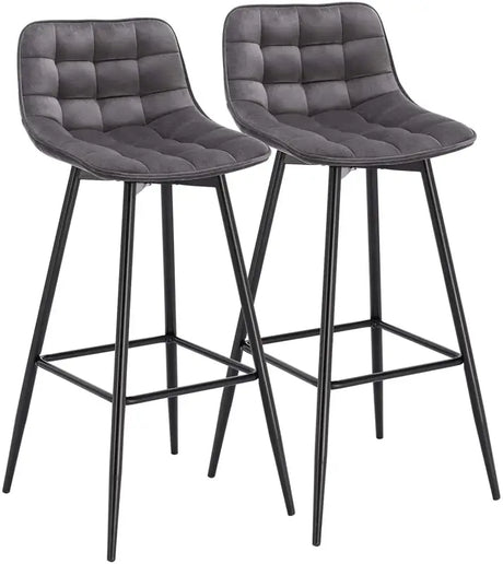 BukkitBow set van 2 barkrukken, kunstleer of fluweel, 88 cm hoog met stevig metalen frame, comfortabele zit.