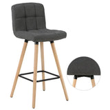 BukkitBow set van 2 barkrukken met massief houten poten, linnen zitting en vloerbescherming, ergonomisch ontwerp.