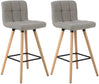 BukkitBow set van 2 barkrukken met massief houten poten, linnen zitting en vloerbescherming, ergonomisch ontwerp voor comfort