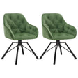 Set van 2 draaibare BukkitBow eetkamerstoelen met kunstleer, fluweel en metalen poten, ergonomisch ontwerp en 150 kg draagvermogen.