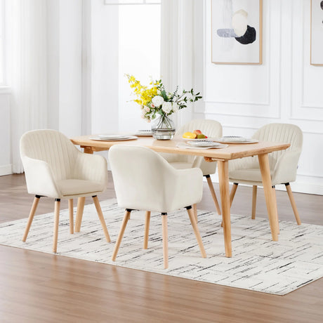 Set van 2 BukkitBow eetkamerstoelen met fluweel, armleuningen, gestoffeerd zitting en houten poten, elegante woonkamer inrichting