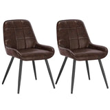 BukkitBow set van 2 moderne eetkamerstoelen met fluweel of kunstleer en metalen frame, 81,5 cm hoog, stijlvolle design