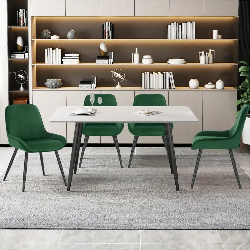 Set van 2 BukkitBow eetkamerstoelen met fluweel of kunstleer, metalen frame, 81,5 cm hoog, modern design.