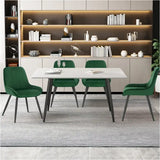 Set van 2 BukkitBow eetkamerstoelen met fluweel of kunstleer, metalen frame, 81,5 cm hoog, modern design.