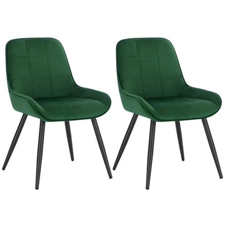 Set van 2 BukkitBow eetkamerstoelen met fluweel of kunstleer, metalen frame, 81,5 cm hoog, modern design.