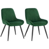 Set van 2 BukkitBow eetkamerstoelen met fluweel of kunstleer, metalen frame, 81,5 cm hoog, modern design.