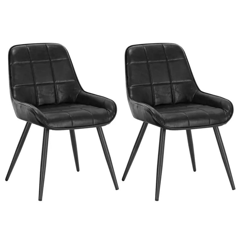 BukkitBow set van 2 moderne eetkamerstoelen met fluwelen of kunstleren bekleding en metalen frame, 81,5 cm hoog.